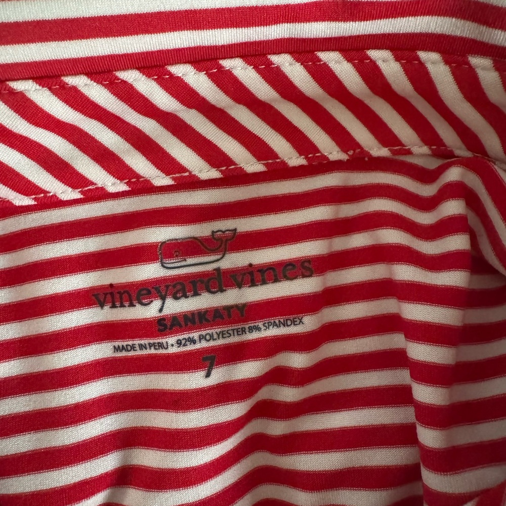 Vineyard Vines Red and White Striped Shirt